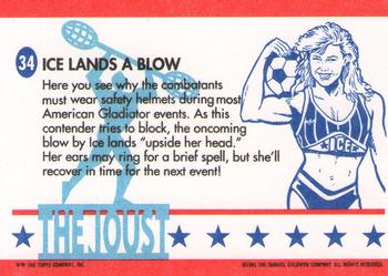 1991 Topps American Gladiators #34 Ice Lands a Blow Back
